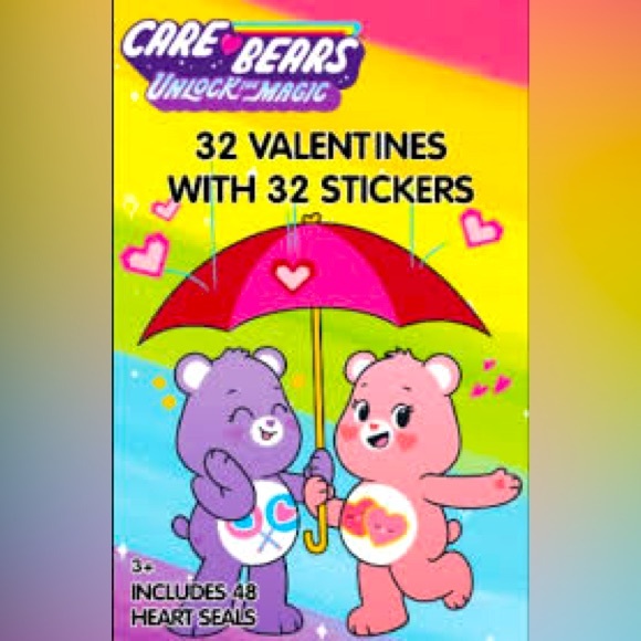 Care Bears Valentine's: 32 Cards and Stickers - Picture 1 of 6